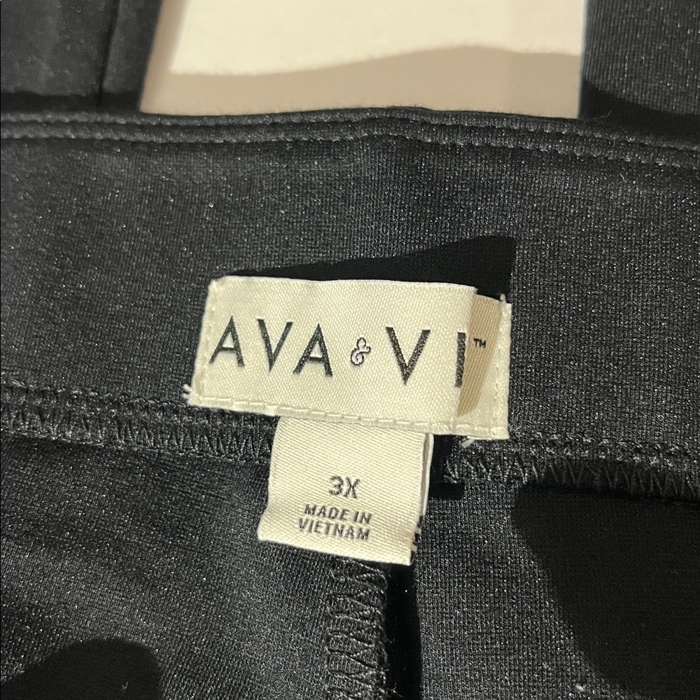 Ava & Viv Pull On Black Stretch Pants Boot Cut Flare sz 3X Plus NEW! Casual - Picture 2 of 7